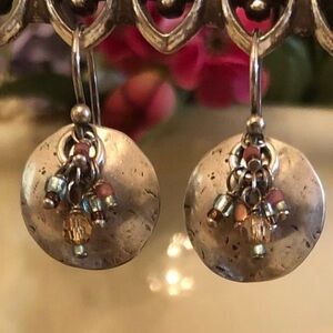 Vintage Silpada Cha-Cha Sterling Silver Earrings with Glass Beads